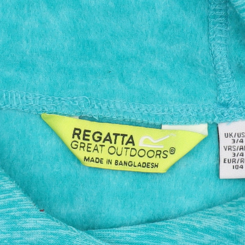 Regatta Boys Blue Pullover Hoodie 3-4 Years Polyester Outdoor Top
