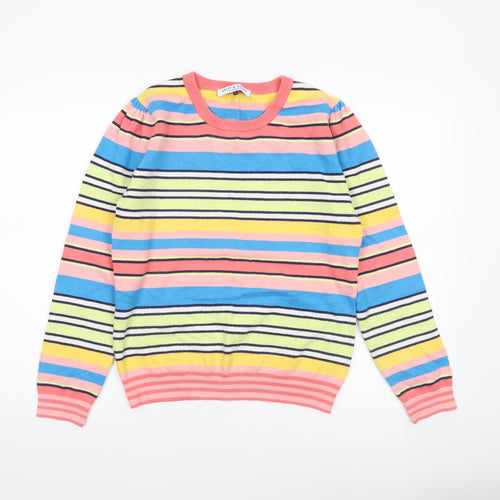 Kelly & Grace Women’s Multicoloured Striped Crew Neck Jumper Size L