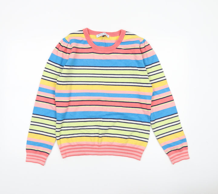 Kelly & Grace Women’s Multicoloured Striped Crew Neck Jumper Size L