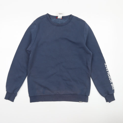 The North Face Women's Navy Blue Cotton Blend Crew Neck Sweatshirt Size S