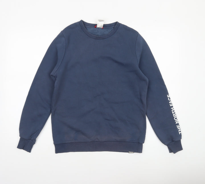 The North Face Women's Navy Blue Cotton Blend Crew Neck Sweatshirt Size S