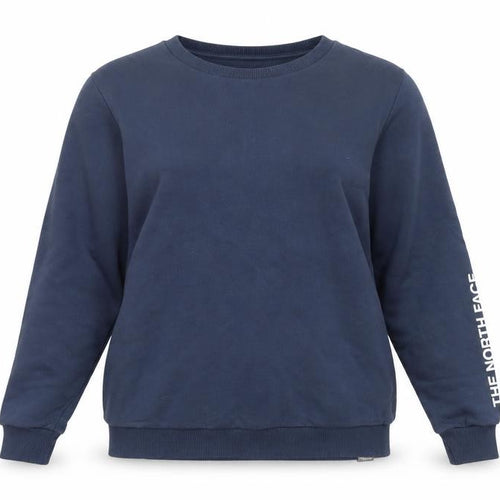 The North Face Women's Navy Blue Cotton Blend Crew Neck Sweatshirt Size S