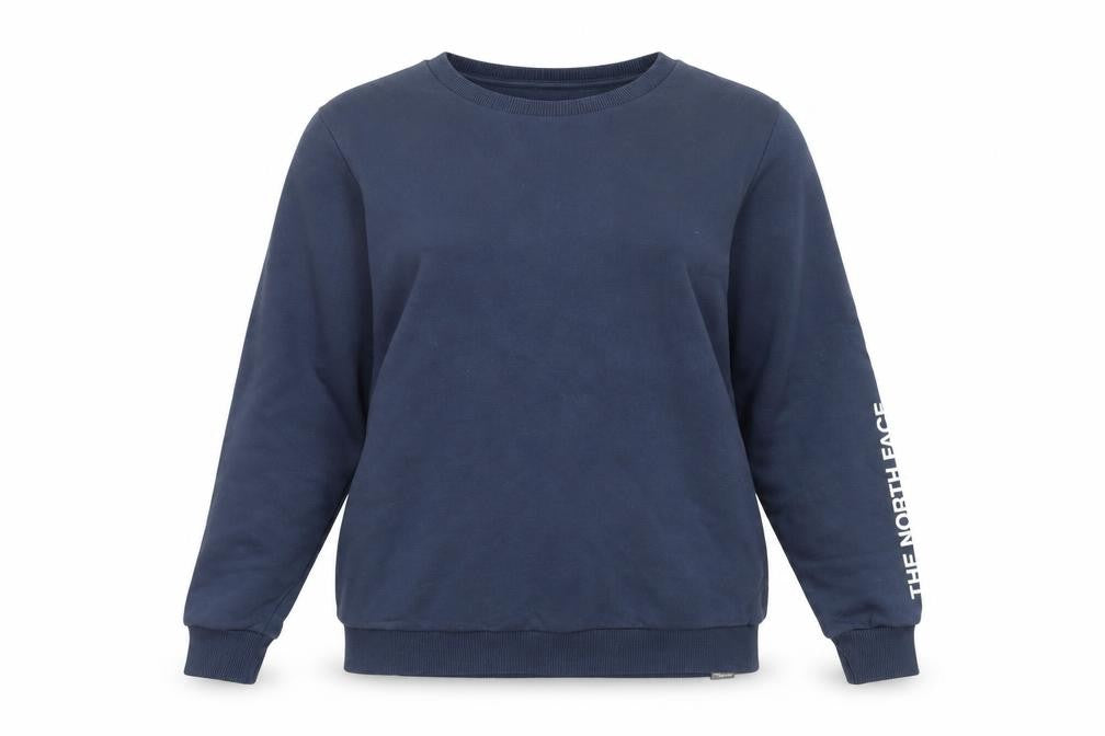 The North Face Women's Navy Blue Cotton Blend Crew Neck Sweatshirt Size S