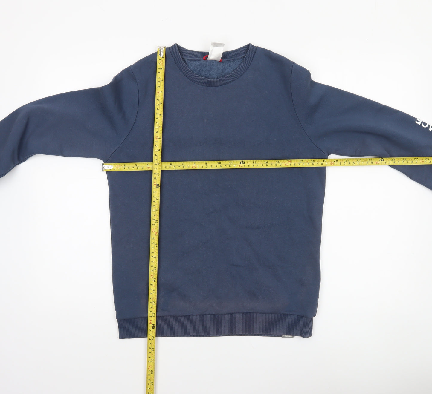 The North Face Women's Navy Blue Cotton Blend Crew Neck Sweatshirt Size S