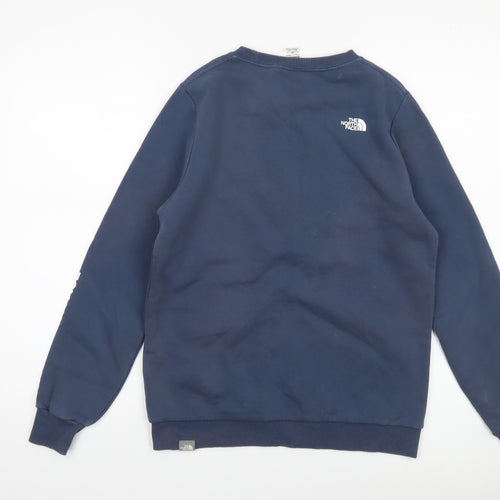 The North Face Women's Navy Blue Cotton Blend Crew Neck Sweatshirt Size S
