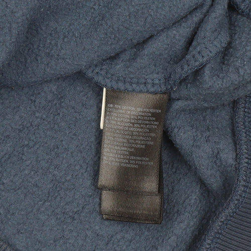 The North Face Women's Navy Blue Cotton Blend Crew Neck Sweatshirt Size S