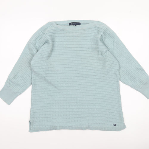 Crew Clothing Company Women's Green Size 12 Cable-Knit Jumper