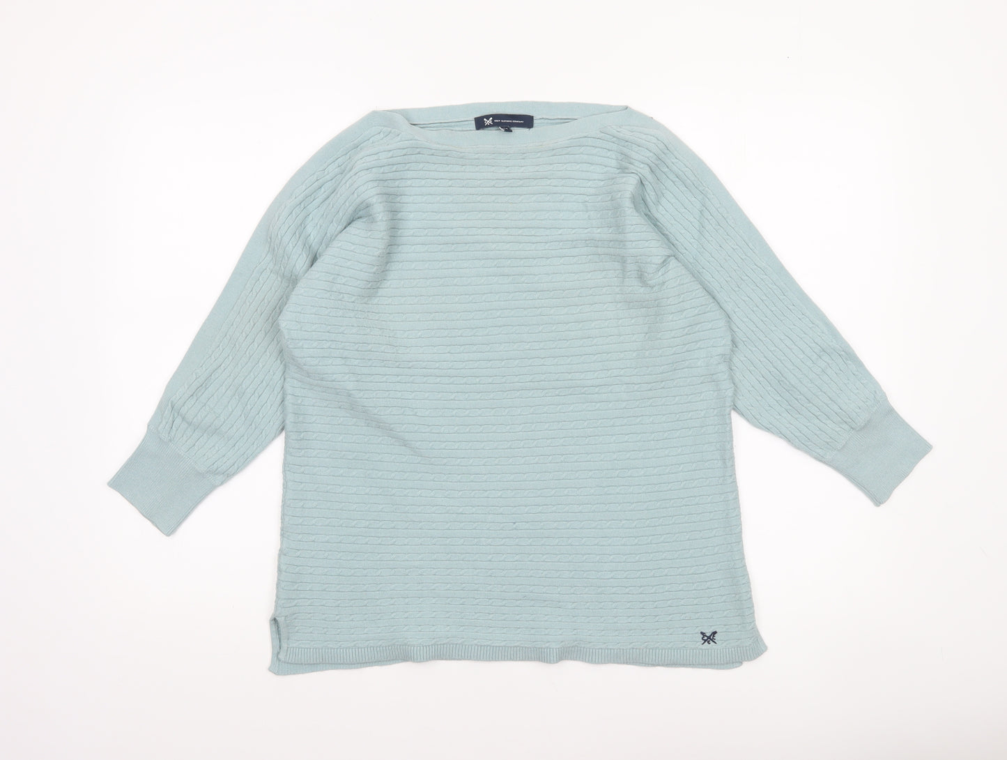 Crew Clothing Company Women's Green Size 12 Cable-Knit Jumper