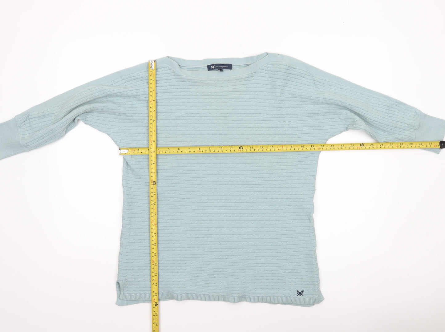 Crew Clothing Company Women's Green Size 12 Cable-Knit Jumper