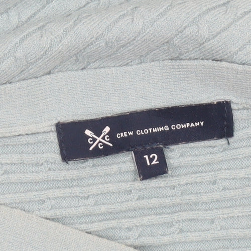 Crew Clothing Company Women's Green Size 12 Cable-Knit Jumper