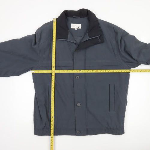 EWM Men's Blue L Basic Polyester Blend Casual Jacket Lined