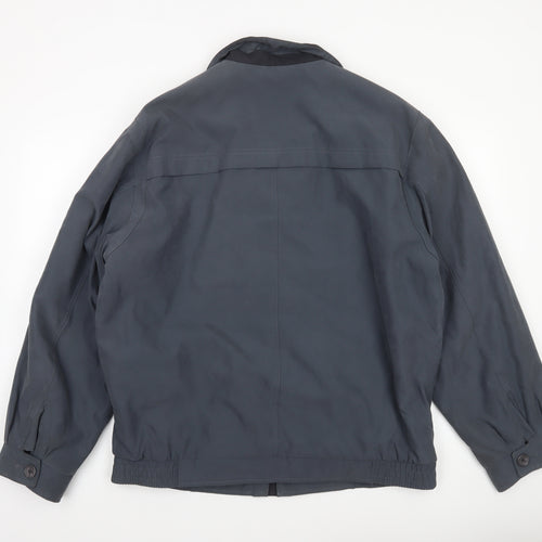 EWM Men's Blue L Basic Polyester Blend Casual Jacket Lined