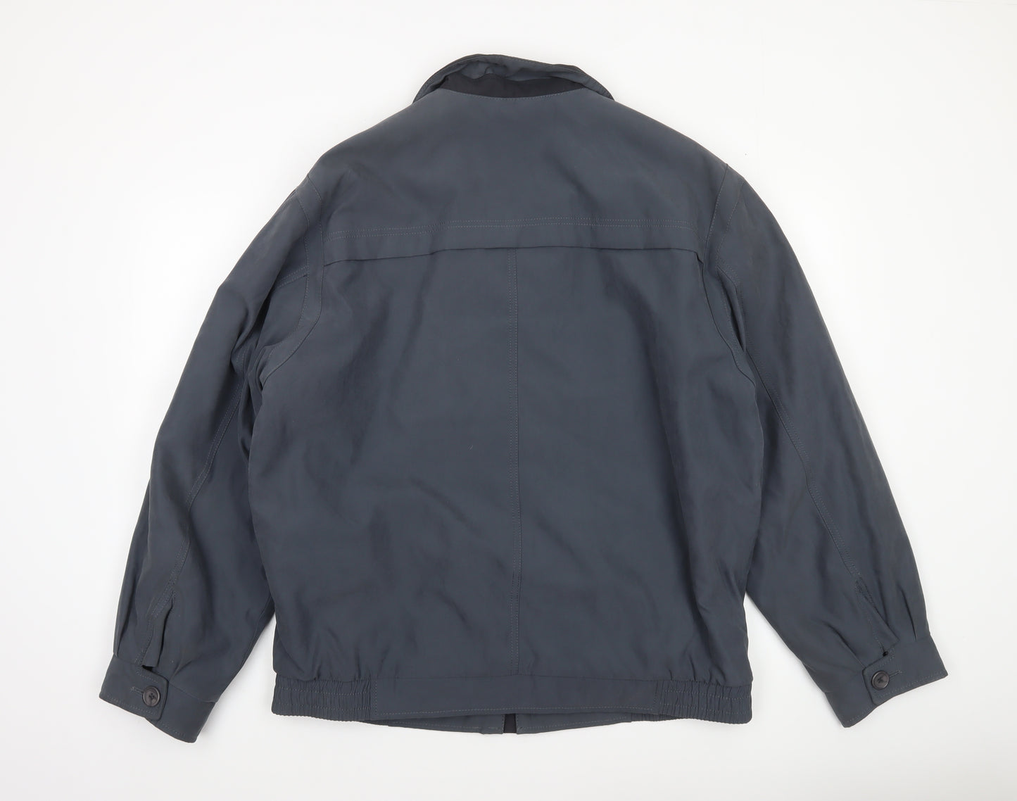 EWM Men's Blue L Basic Polyester Blend Casual Jacket Lined