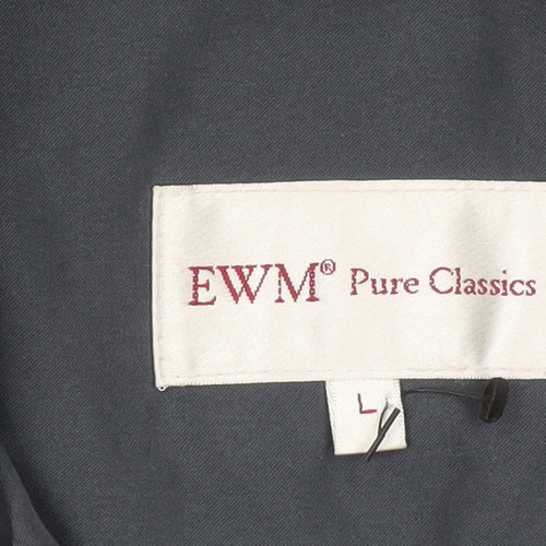 EWM Men's Blue L Basic Polyester Blend Casual Jacket Lined