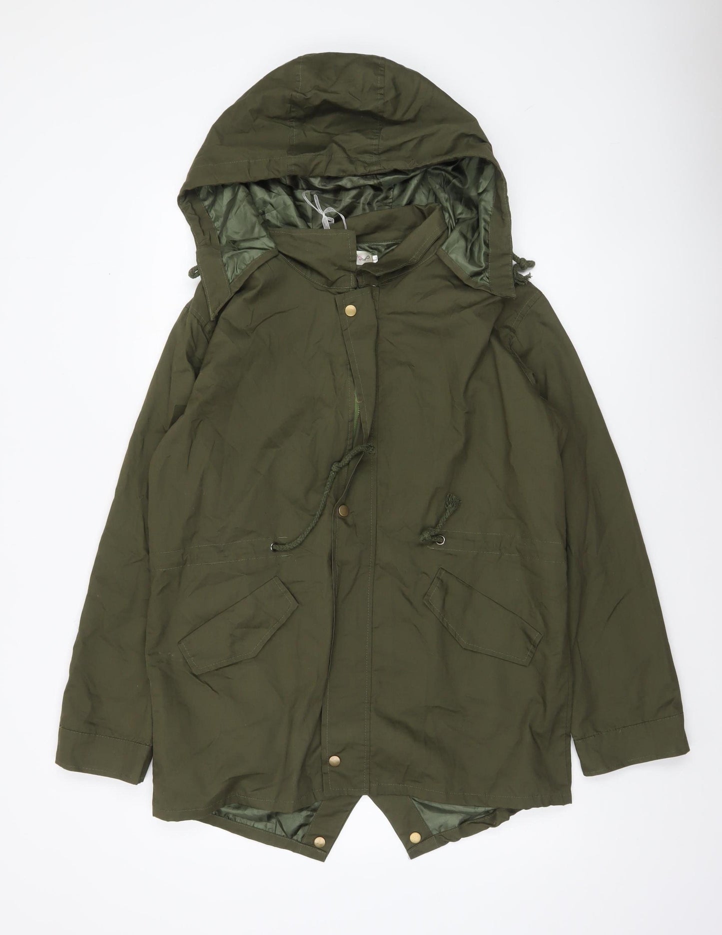 Nicholas Reid Women's Green Parka Hooded Jacket Size L