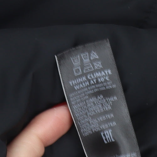 Marks and Spencer Womens Black Puffer Jacket Size 12 Hooded Winter Coat