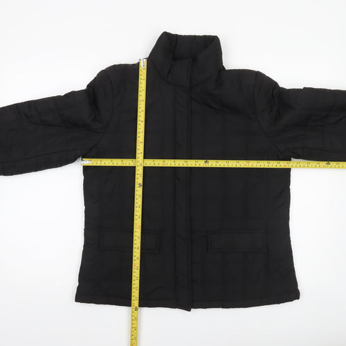 Bass Women's Black Quilted Puffer Jacket Size M Mid-Length Polyester