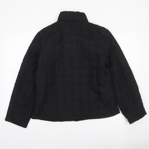 Bass Women's Black Quilted Puffer Jacket Size M Mid-Length Polyester