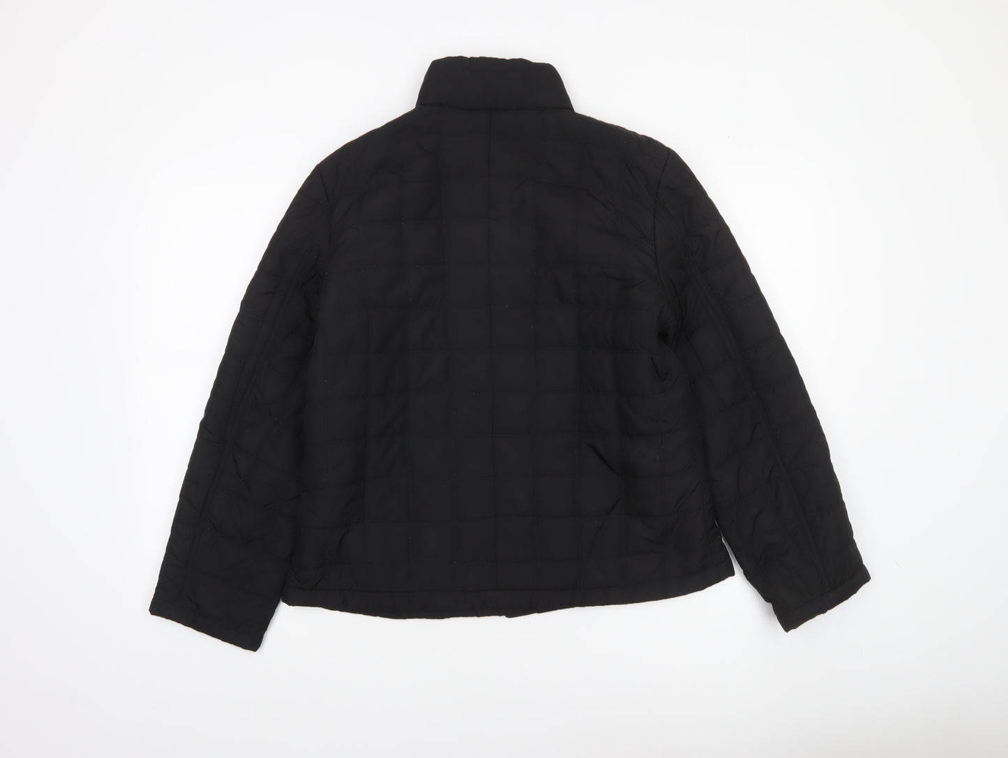 Bass Women's Black Quilted Puffer Jacket Size M Mid-Length Polyester