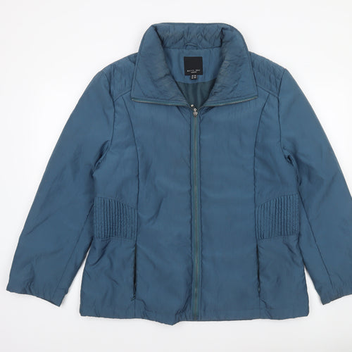 Betty Kay Women Blue Size 20 Mid-Length Zip Puffer Jacket