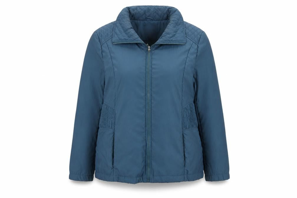 Betty Kay Women Blue Size 20 Mid-Length Zip Puffer Jacket