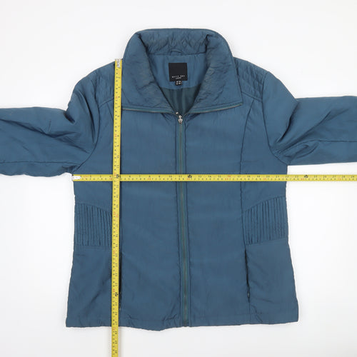 Betty Kay Women Blue Size 20 Mid-Length Zip Puffer Jacket