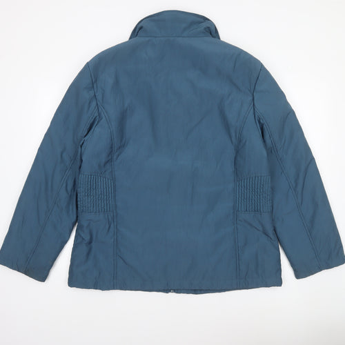 Betty Kay Women Blue Size 20 Mid-Length Zip Puffer Jacket