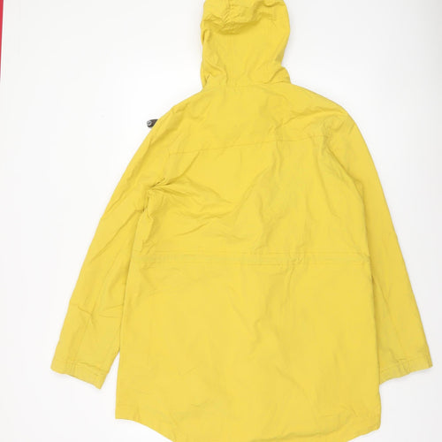 Tu Women’s Yellow Hooded Rain Coat Jacket Size 12 Water Resistant