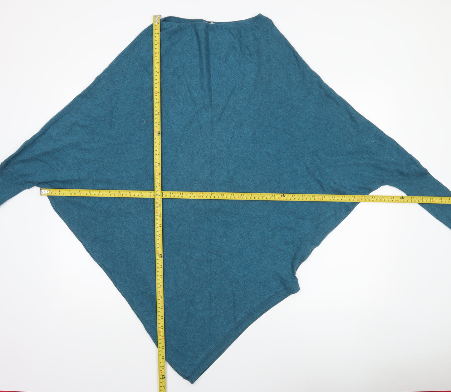 Tezenis Women Blue Batwing Cape Jumper Medium Lightweight Knit