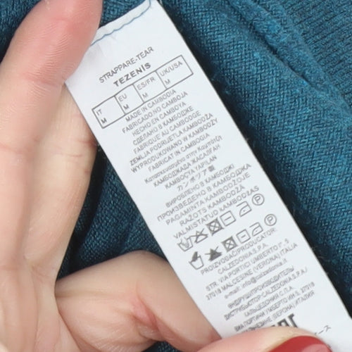 Tezenis Women Blue Batwing Cape Jumper Medium Lightweight Knit