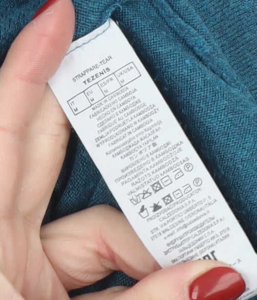 Tezenis Women Blue Batwing Cape Jumper Medium Lightweight Knit