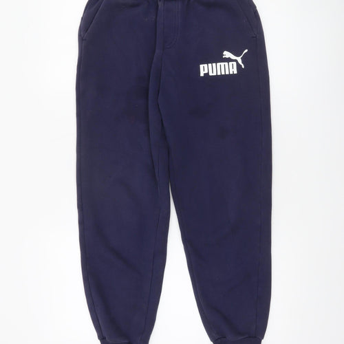 Puma Boys Blue Jogger Sweatpants 13-14 Years Cotton Blend Activewear