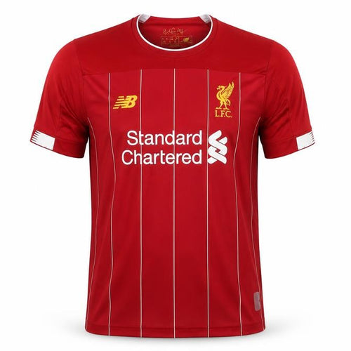 New Balance Boys Red Liverpool FC Short Sleeve Football Jersey T-Shirt Size 26