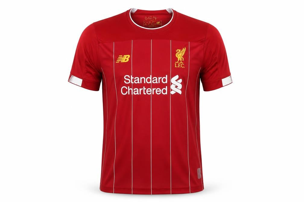 New Balance Boys Red Liverpool FC Short Sleeve Football Jersey T-Shirt Size 26