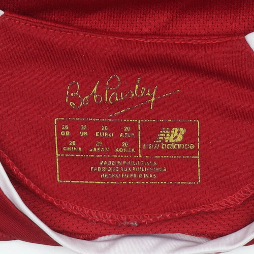 New Balance Boys Red Liverpool FC Short Sleeve Football Jersey T-Shirt Size 26