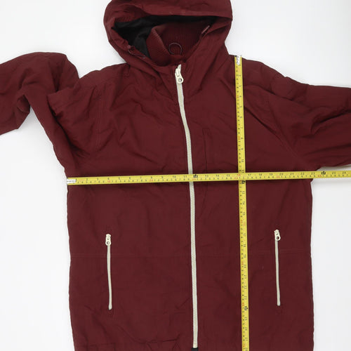 Next Men's Red Hooded Windbreaker Jacket Size L Lightweight Casual