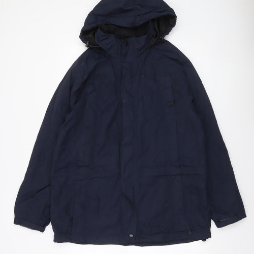 Lakes Edge Men's Blue Waterproof Hooded Parka Jacket M