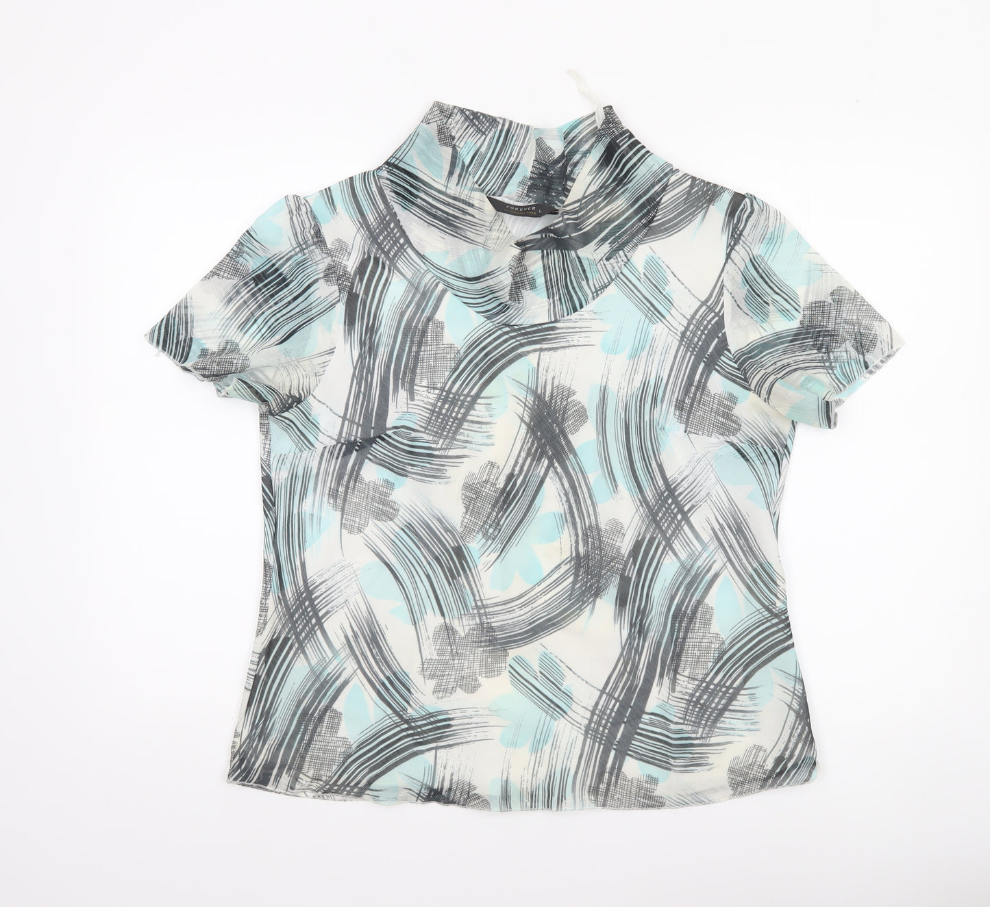 Forever by Michael Gold Women's Multicoloured Chiffon Blouse L