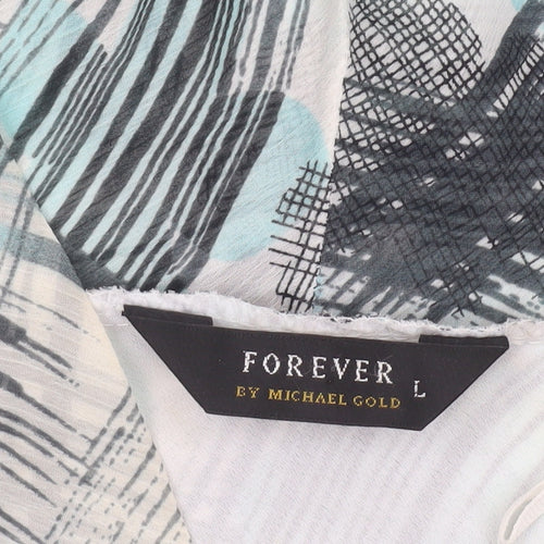 Forever by Michael Gold Women's Multicoloured Chiffon Blouse L