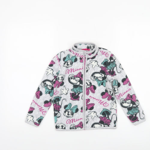 Disney Girls Grey Minnie Mouse Fleece Full Zip Jacket - Size 6 Years