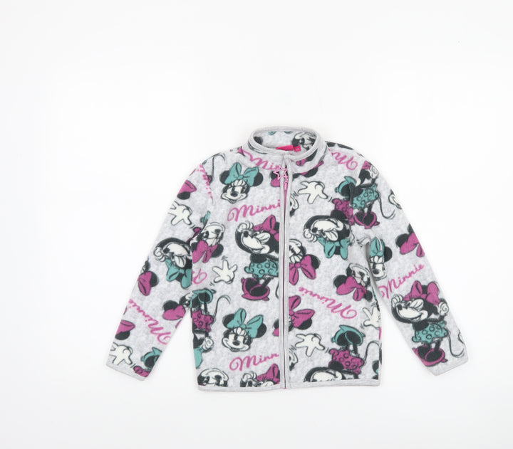 Disney Girls Grey Minnie Mouse Fleece Full Zip Jacket - Size 6 Years