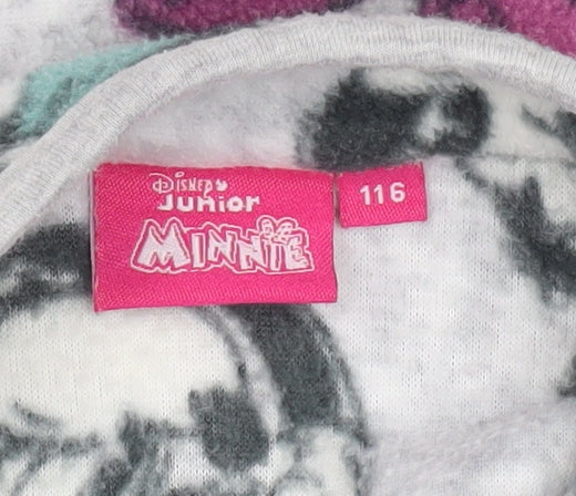 Disney Girls Grey Minnie Mouse Fleece Full Zip Jacket - Size 6 Years