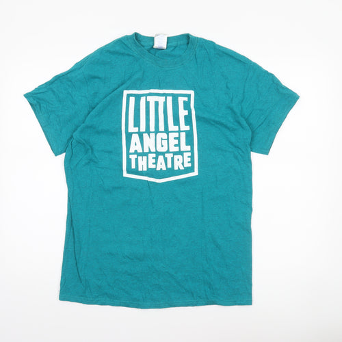 Gildan Men's Green Little Angel Theatre Graphic T-Shirt M