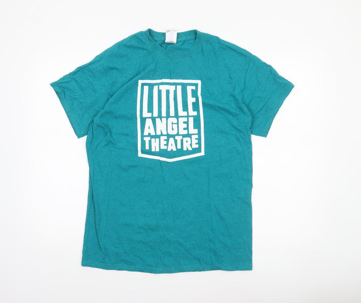 Gildan Men's Green Little Angel Theatre Graphic T-Shirt M