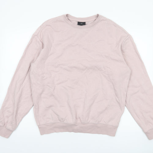 H&M Men’s Beige Loose Fit Sweatshirt Size S Crew Neck Pullover