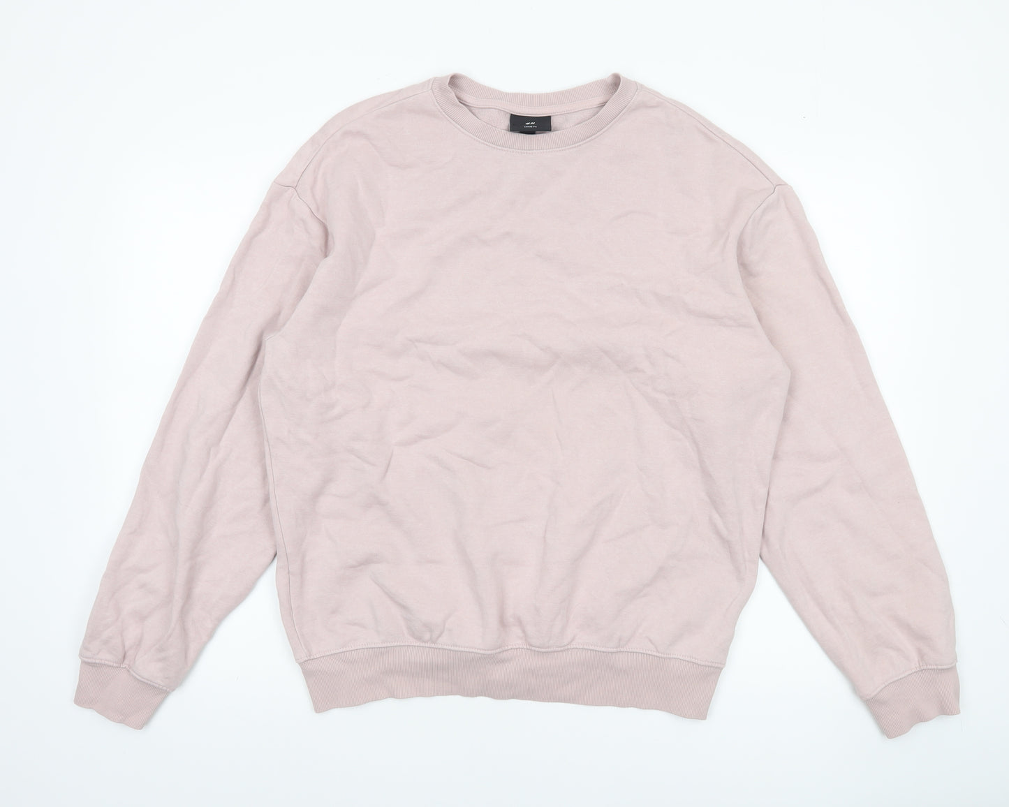 H&M Men’s Beige Loose Fit Sweatshirt Size S Crew Neck Pullover