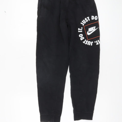 Nike Boys Black Jogger Sweatpants M 137-147cm Elastic Waist Cotton Blend