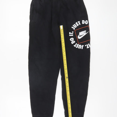 Nike Boys Black Jogger Sweatpants M 137-147cm Elastic Waist Cotton Blend