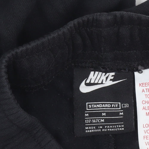 Nike Boys Black Jogger Sweatpants M 137-147cm Elastic Waist Cotton Blend