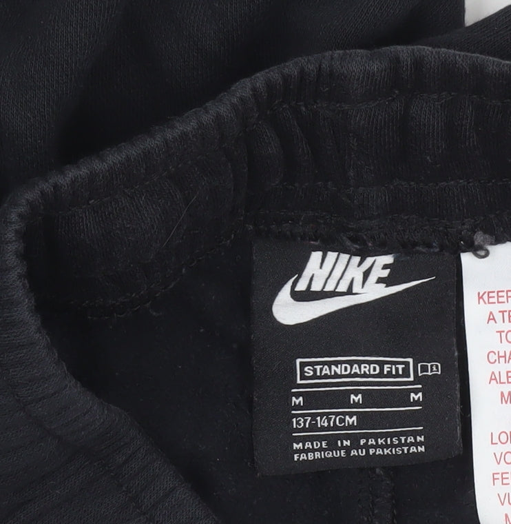 Nike Boys Black Jogger Sweatpants M 137-147cm Elastic Waist Cotton Blend